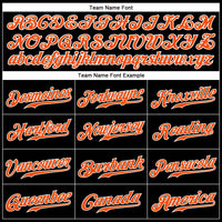 Custom Baseball Jersey - Black White Pinstripe Orange-White Authentic