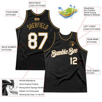 Custom Basketball Jersey - Black White-Old Gold Authentic Throwback