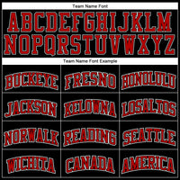 Custom Basketball Jersey - Black White Pinstripe Red-White Authentic