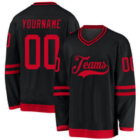 Custom Hockey Jersey - Black Red