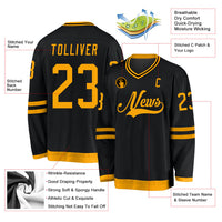 Custom Hockey Jersey - Black Gold