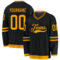 Custom Hockey Jersey - Black Gold