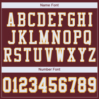 Custom Football Jersey - Burgundy White-Gold Mesh Authentic