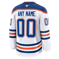 Edmonton Oilers White Away Premium Custom Jersey