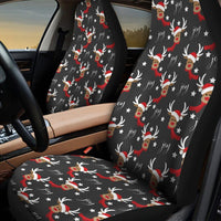 Holiday Reindeer Seat Covers, Christmas Reindeer Car Seat Covers, Festive Winter Polar Fleece Car Seat Cover Set, Xmas Vehicle Present