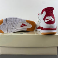 Retro Low Top Sneakers, White Red Gray Colorway, Suede Footwear, Lace Up Design, Casual Gift for Sneaker Fans