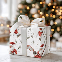 Ice Skating Santa Claus Gift Wrap, Lacrosse Santa Wrapping Paper, Sports Christmas Wrapping Paper, Athlete Coach Holiday Wrapping Paper