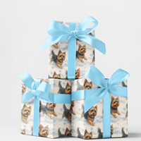 Yorkshire Terrier Snow Gift Wrap, Yorkie Christmas Wrapping Paper, Adorable Dog Holiday Paper, Winter Puppy Xmas Gift Wrap, Dog Lover Wrapping