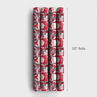 Cheerful Santa Holiday Gift Wrap, Watercolor Santa Claus Wrapping Paper, Pinecone Holly Xmas Wrapping Paper, Festive Christmas Present Wrap