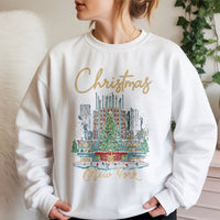 Rockefeller Center Tree Sweatshirt, New York Christmas Sweatshirt, NYC Holiday Travel Sweatshirt, Winter City Crewneck, Girls Trip Present