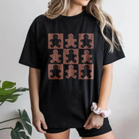 Retro Checkered Christmas Graphic Shirt, Gingerbread Man T-Shirt, Adorable Holiday Cookie Tee, Vintage Xmas T-Shirt for Women and Men