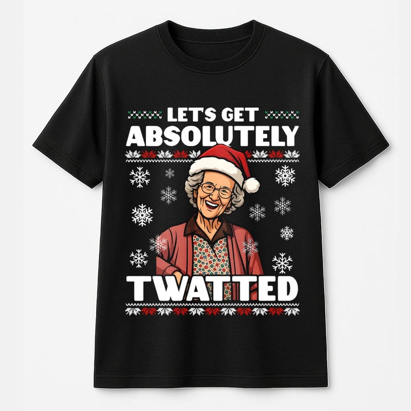 Retro Grandma Holiday Shirt, Humorous Grandma Christmas T-Shirt, Rude Xmas Slogan Graphic Tee, Festive Christmas T-Shirt, Adult Holiday Present