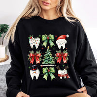 Festive Teeth Holiday Crewneck, Dental Christmas Sweatshirt, Adorable Dental Hygienist Sweater, Dentistry Xmas Pullover, Dental Clinic Present