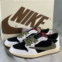 Low Top Sneakers, White Black Green Colorway, Reverse Hook Design, Lace Up Design, Casual Gift for Sneaker Fans