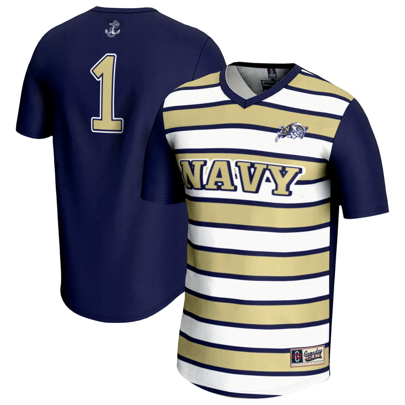 #1 Navy Midshipmen Lightweight Soccer Fashion Jersey - Navy