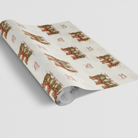 Whimsical Holiday Gift Wrap Roll, Caroling Mice Christmas Wrapping Paper, Adorable Animal Wrapping Paper, Kids Gift Wrap, Xmas Gift Wrap Roll
