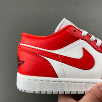 Low Top Sneakers, White Black Red Colorway, Lace Up Design, Casual Gift for Sneaker Fans