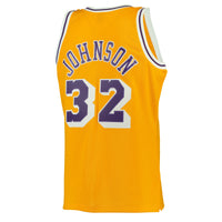 Magic Johnson Gold Los Angeles Lakers 1984-85 Hardwood Classics Swingman Jersey