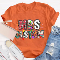 Custom Family Holiday Shirt, Personalized Christmas Lights Name T-Shirt, Adorable Festive Graphic Tee, Matching Christmas Crewneck T-Shirt