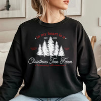 Comfy Holiday Forest Sweatshirt, Christmas Tree Farm Sweatshirt, Vintage Winter Tree Farm Pullover, Festive Xmas Crewneck Sweatshirt