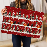 Snowflake Xmas Tree Welcome Mat, Schnauzer Christmas Doormat, Winter Holiday Dog Door Mat, Schnauzer Entry Rug, Dog Mom Xmas Present
