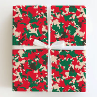 Red and Green Holiday Camouflage Gift Wrap, Christmas Camo Wrapping Paper, Festive Camo Christmas Wrapping Paper, Winter Holiday Gift Wrap