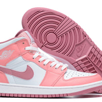 Sneakers, Pink White Colorway, Lace Up Design, Casual Gift for Sneaker Fans