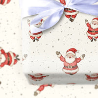 Jolly Santa Holiday Gift Wrap, Watercolor Santa Claus Wrapping Paper, Adorable Santa Claus Wrapping Paper, Festive Christmas Wrapping Paper