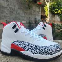 High Top Sneakers, White Black Red Colorway, Lace Up Design, Casual Gift for Sneaker Fans