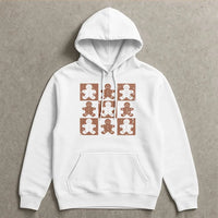 Retro Christmas Cookie Grid Hoodie, Gingerbread Man Hoodie, Holiday Baking Hooded Sweatshirt, Adorable Xmas Pullover Hoodie, Winter Baker Present