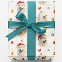 Winter Wonderland Dog Gift Wrap, Samoyed Christmas Wrapping Paper, Festive Samoyed Wrapping Paper, Holiday Pet Lover Christmas Gift Wrap