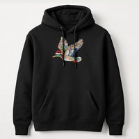 Santa Hat Duck Hoodie, Mallard Duck Christmas Hoodie, Humorous Xmas Duck Hunting Hooded Sweatshirt, Winter Birding Duck Lover Hoodie Present
