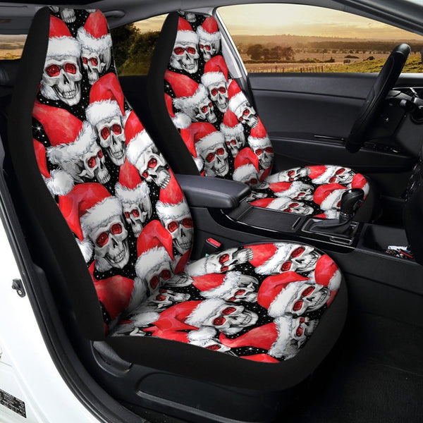 Christmas Spooky Car Seat Covers, Santa Skull Car Seat Covers, Gothic Holiday Seat Covers, Creepy Xmas Auto Decor, Goth Holid