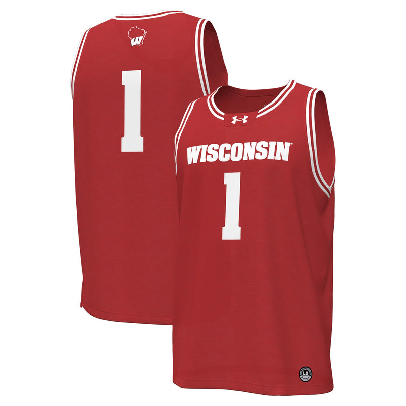 #1 Wisconsin Badgers Replica Basketball Jersey - Red