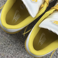 Low Top Sneakers, White Yellow Colorway, Lace Up Design, Casual Gift for Sneaker Fans