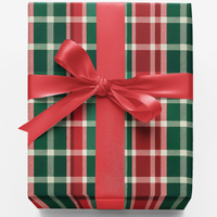 Traditional Christmas Plaid Wrapping Paper, Noel Plaid Wrapping Paper, Red and Green Tartan Gift Wrap, Holiday Present Wrapping Paper