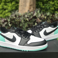 Low Top Golf Shoes, White Black Green Colorway, Lace Up Design, Casual Gift for Shoe Lovers