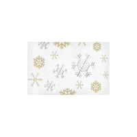 Silver Gold White Christmas Runner Rug, Snowflake Holiday Runner Rug, Winter Hallway Runner Rug, Non Slip Kitchen Entryway Runner Rug