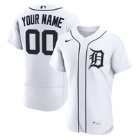 Detroit Tigers White Home Authentic Custom Jersey
