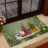 Merry Christmas Dog Doormat, Weimaraner Christmas Doormat, Snow Tree Entryway Doormat, Dog Lover Welcome Mat, Holiday Home Decor Present