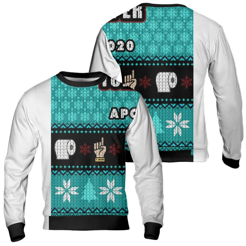 Humorous Toilet Paper Holiday Crewneck, 2020 Apocalypse Ugly Christmas Sweatshirt, Quarantine Xmas Sweatshirt, Novelty Adult Winter Sweatshirt