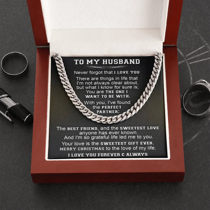 Classic Cuban Chain Necklace for Men, Husband Cuban Link Chain Necklace, Stainless Steel Link Necklace, Anniversary Christmas Present for Him