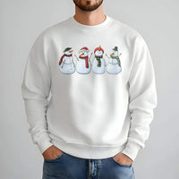 Whimsical Snowman Holiday Sweater, Adorable Snowman Sweatshirt, Winter Snowman Crewneck, Christmas Snowman Sweatshirt, Festive Holiday Present