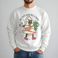 Retro Snack Holiday Sweatshirt, Christmas Tree Cake Sweatshirt, Adorable Christmas Tree Cake Crewneck, Humorous Xmas Snack Sweater, Holiday Present