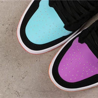 Low Top Sneakers, Black Colorway, Mismatched Colorway, Lace Up Design, Casual Gift for Sneaker Fans