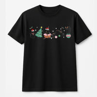 Adorable Holiday Black Cat Graphic Tee, Christmas Black Cat T-Shirt, Festive Kitty Shirt, Humorous Xmas Cat Tee, Cat Lover Christmas Present