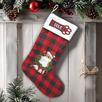 Buffalo Plaid Holiday Stocking, Personalized Calico Cat Christmas Stocking, Custom Pet Xmas Stocking, Comfy Fireplace Decor, Cat Lover Present
