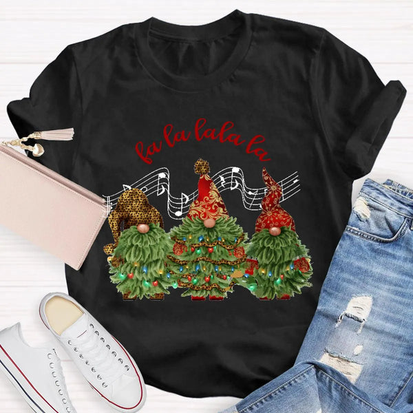Fa La La Holiday Graphic Tee, Christmas Music Tree T-Shirt, Musical Notes Xmas Tree Shirt, Festive Music Lover Present