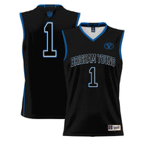 Male #1 Black BYU Cougars Lightweight Basketball Jersey