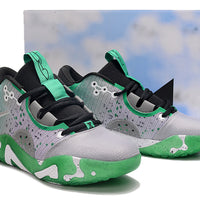 Low Top Sneakers, Gray Green Colorway, Lace Up Design, Casual Gift for Sneaker Fans
